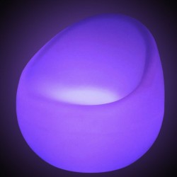Fotoliu iluminat LED RGBW, 74x80 cm, IP54, telecomanda, acumulator