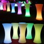 Masa cocktail LED RGB, iluminata 16 culori, control telecomanda, IP54, 110 cm