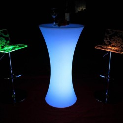 Masa cocktail LED RGB, iluminata 16 culori, control telecomanda, IP54, 110 cm