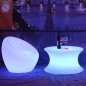 Masa rotunda luminoasa LED RGB, multicolora, telecomanda, IP65, 70x40 cm