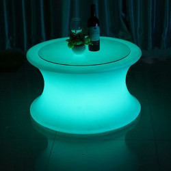 Masa rotunda luminoasa LED RGB, multicolora, telecomanda, IP65, 70x40 cm