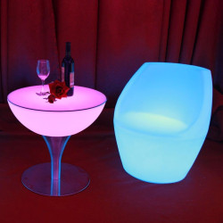 Scaun bar LED RGBW, telecomanda, 73 cm, IP54, autonomie 12h