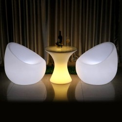Fotoliu iluminat LED RGBW, 74x80 cm, IP54, telecomanda, acumulator