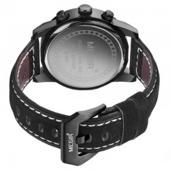 Ceas barbatesc casual, Quartz, cronograf, 1.7 inch, curea piele, Megir