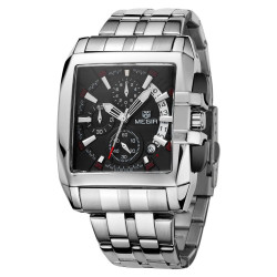 Ceas barbatesc sport, quartz, metalic, cronograf, calendar, Megir