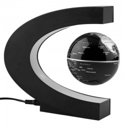 Glob pamantesc magnetic ce leviteaza, iluminat LED, 8,5 cm, harta politica