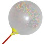 Baloane transparente cu insertie bilute colorate, tija suport, set 5 bucati