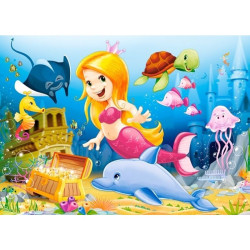 Mini puzzle Printese Disney, 24 piese carton, 16.5x11 cm, Castorland