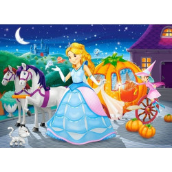 Mini puzzle Printese Disney, 24 piese carton, 16.5x11 cm, Castorland