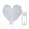Balon cu LED multicolor, diametru 40 cm, forma inimioara, suport tip bat