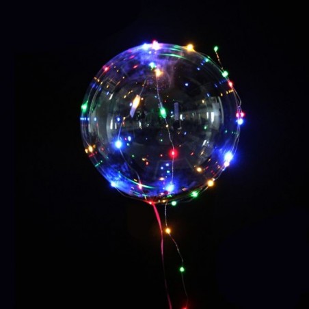 Balon party LED multicolor, forma rotunda, diametru 45 cm