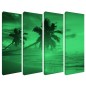 Set tablou canvas fosforescent, Tropical Island, 4 piese 20x60 cm Set tablou canvas fosforescent, Tropical Island, 4 piese 20x60 cm