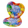 Farfurii carton Happy Birthday, forma inima 18.5x17.5cm, set 10 bucati