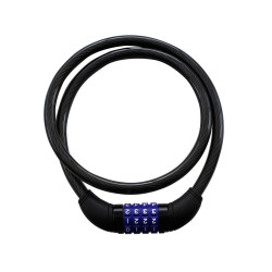 Antifurt bicicleta, cablu cu inchidere cifru, lungime 80cm, negru
