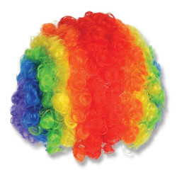 Peruca clown multicolora, par scurt cret, diametru 16 cm