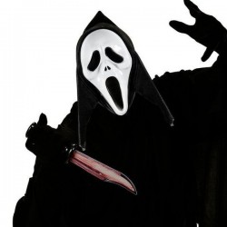 Masca Ghost Face LED-uri multicolore, marime universala