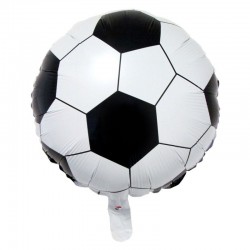 Balon folie Football Ball cu auto-etansare, 46x55 cm, alb negru