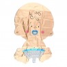 Balon folie figurina gigant Bebelus, 200 cm, suport inclus, set 16 piese