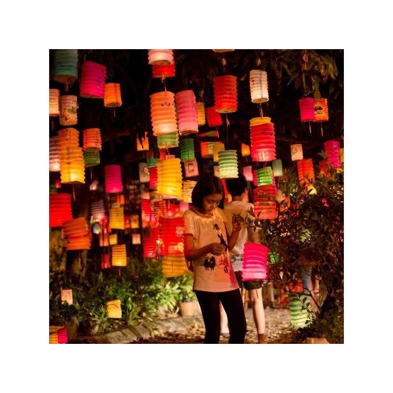 Lampioane suspendate colorate, tip chinezesc, 16x28 cm, cu cordon