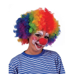 Peruca clown multicolora, par scurt cret, diametru 16 cm