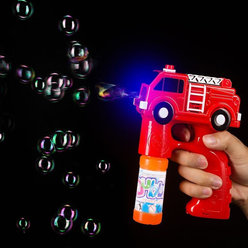 Train Wetland commentator Pistol baloane sapun, jucarie muzicala LED, forma masina Pompieri -  Glowmania
