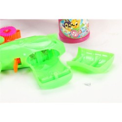 Pistol baloane de sapun, alimentare baterii, flacon solutie inclus