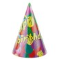 Coif Happy Birthday pentru aniversari, 20 cm, multicolor, set 12 bucati