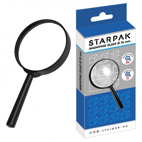 Lupa lentila sticla, zoom 5X, diametru 50 mm, maner ABS, Starpak