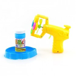 Pistol baloane de sapun, alimentare baterii, flacon solutie inclus