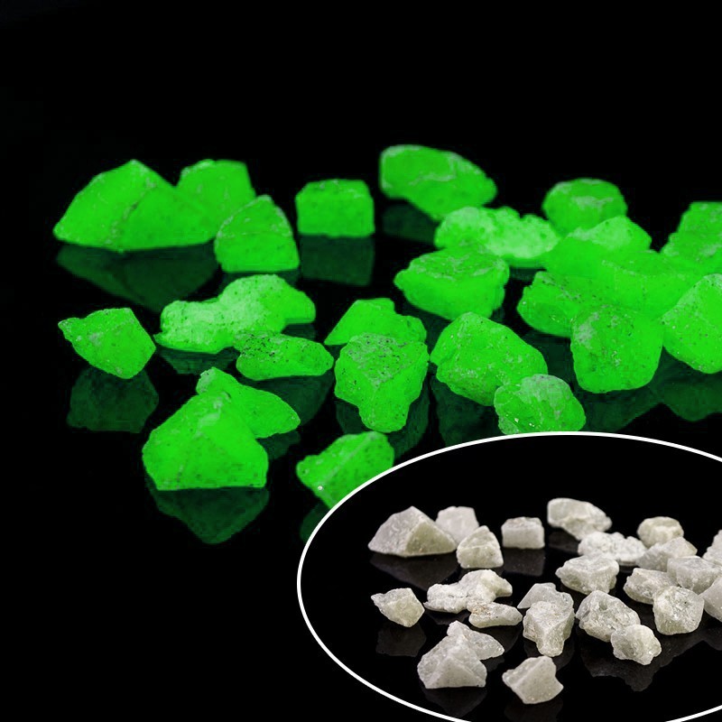 Pietricele fosforescente verzi pentru decor glow, granulatie 25 mm, natur