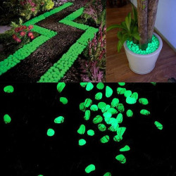 Pietricele fosforescente verzi pentru decor glow, granulatie 25 mm, natur