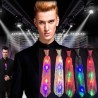 Cravata luminoasa LED RGB cu paiete, textil, 3 moduri iluminare, 33 cm