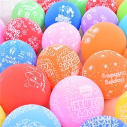 Baloane mari Happy Birthday, multicolore, Latex, 14,5  cm,  set 20 bucati