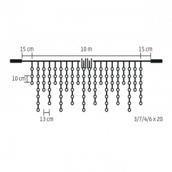 Ghirlanda decorativa, 400 LED-uri, 10 m, lumina statica, interior/exteriror