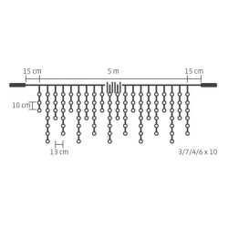 Perdea luminoasa decorativa, 200 LED, lungime 5 m, lumina statica, Home