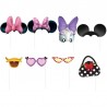 Props-uri Minnie, accesorii Photo Booth party, bete bambus 19 cm, set 8 piese