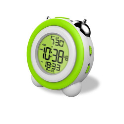 Ceas digital LED cu calendar, 2 grupuri alarma, display iluminat verde