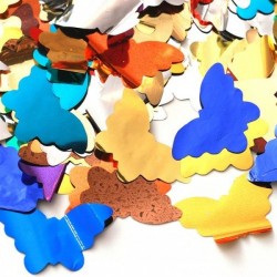 Tun confetti Fluturi multicolori, 80 cm, staniol colorat