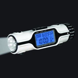 Ceas LED cu lanterna, afiseaza 18 fusuri orare, temperatura, alarma, LCD 1.8 inch
