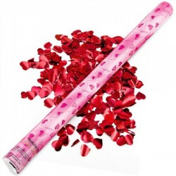 Tub confetti 60 cm pentru petreceri, forma inima, culoare rosie