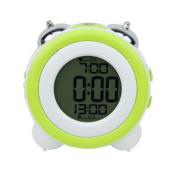 Ceas digital LED cu calendar, 2 grupuri alarma, display iluminat verde