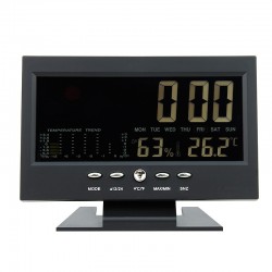 Ceas digital cu senzor de sunet, termometru, higrometru, LCD 5.3 inch  