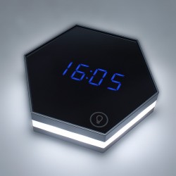 Ceas digital LED cu oglinda, USB, lumina veghe, data, termometru, 15 cm