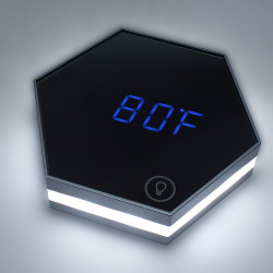 Ceas digital LED cu oglinda, USB, lumina veghe, data, termometru, 15 cm