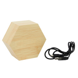 Ceas digital birou, LED rosu, senzor sunet, USB, calendar, termometru, lemn