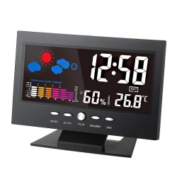 Ceas digital cu senzor de sunet, termometru, higrometru, LCD 5.3 inch  