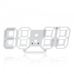 Ceas digital de birou, iluminat LED alb rece, afisaj mare, alarma, temperatura