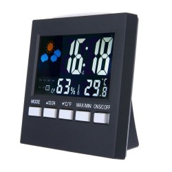 Ceas digital LED cu functie statie meteo interior, ecran LCD, calendar, alarma