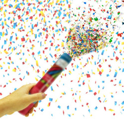 Tun confetti aniversari, 80 cm, forme mixte multicolore