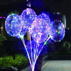 Balon Bobo LED multicolor, 3 moduri iluminare, rotund, 40 cm